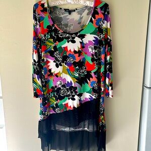 Cable & Gauge Women’s Tunic or Mini Dress Hi-Low Hem Round Neck